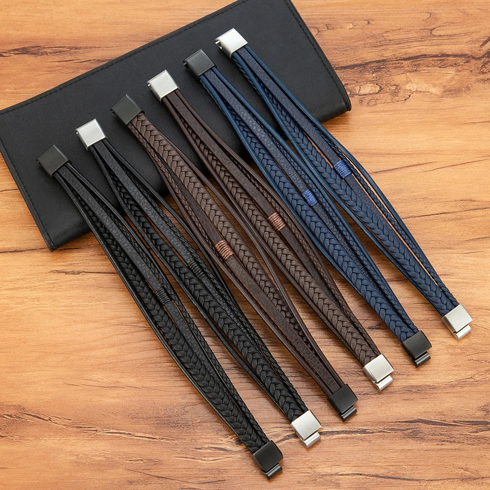 Geweven Leren Armband