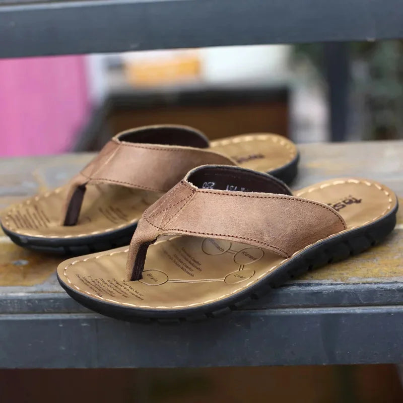 Leren herensandalen