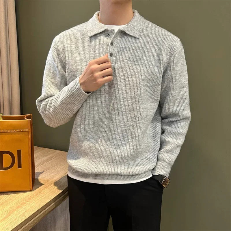 Elegante gebreide polosweater