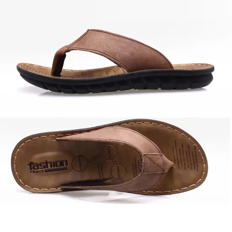 Leren herensandalen