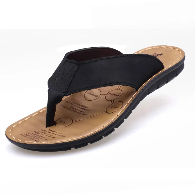 Leren herensandalen