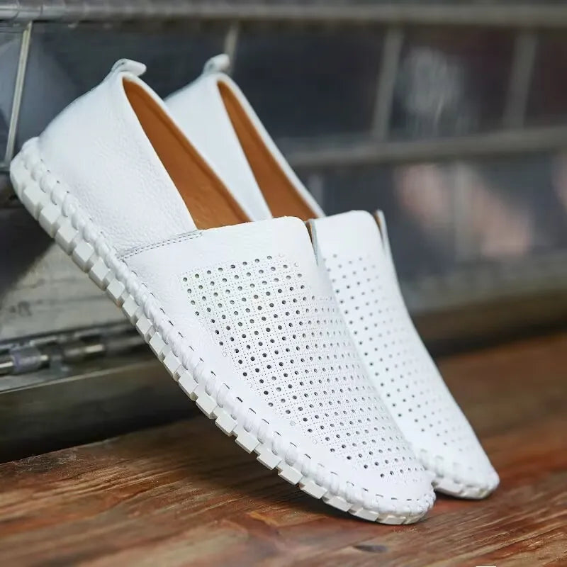 Ademende leren Loafers