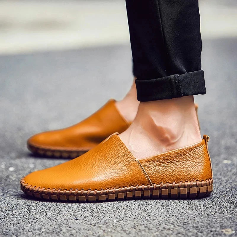 Ademende leren Loafers