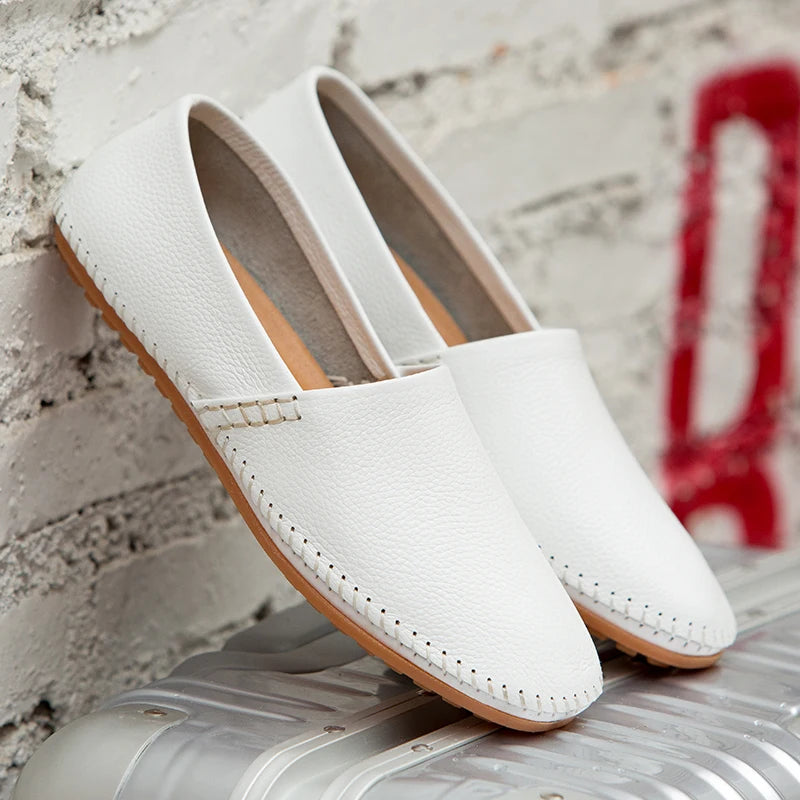 Licht leren Loafers