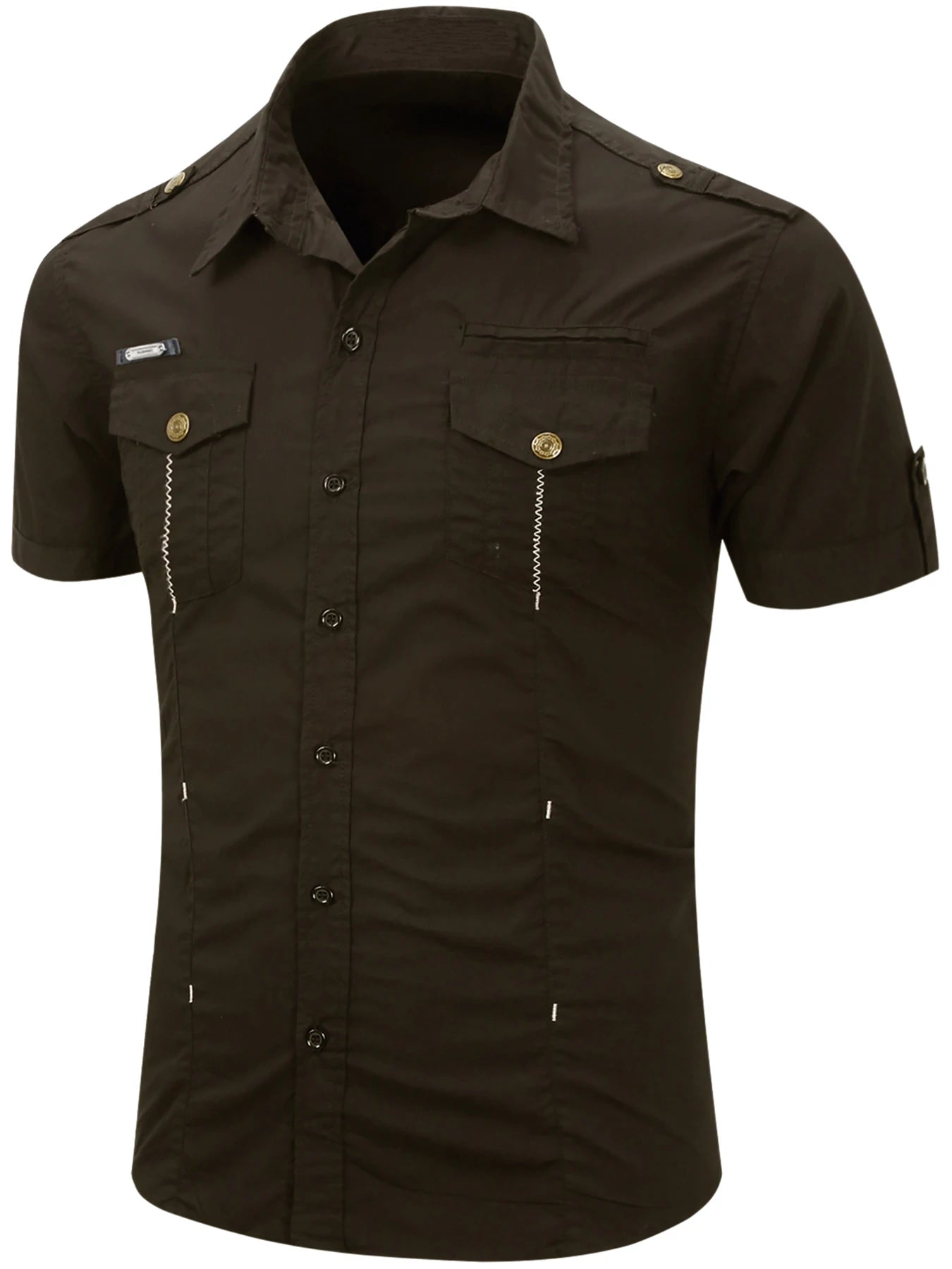 Katoenen Cargo Shirt met Korte Mouwen
