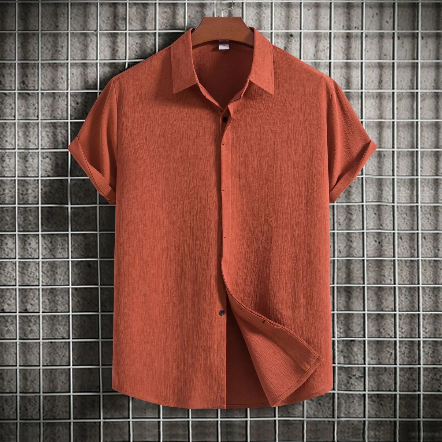Katoen Linnen Shirt Korte Mouwen