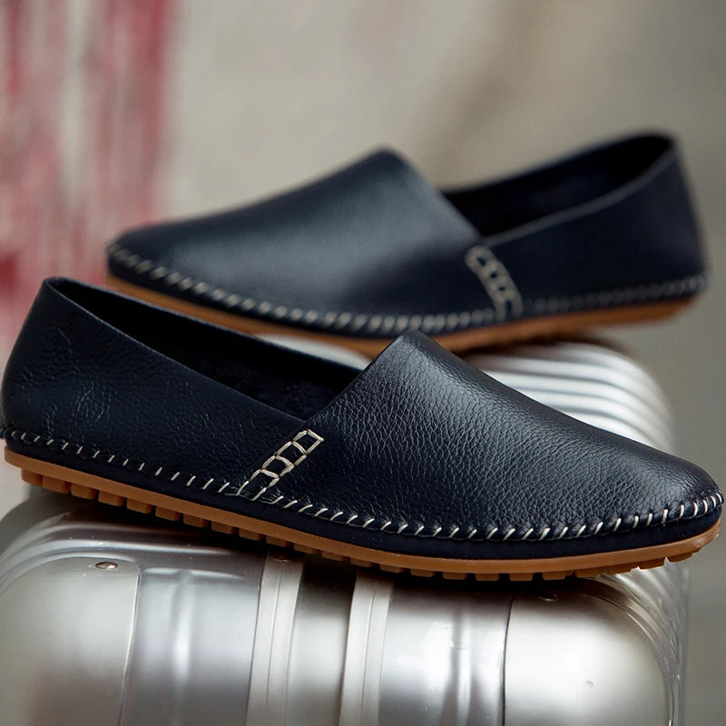 Licht leren Loafers