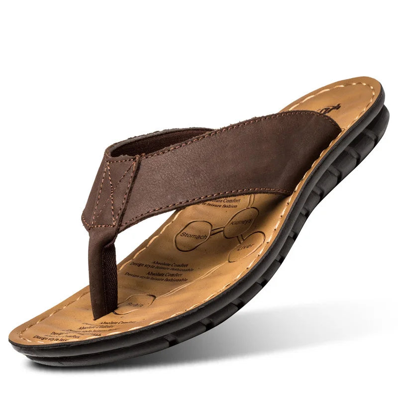 Leren herensandalen