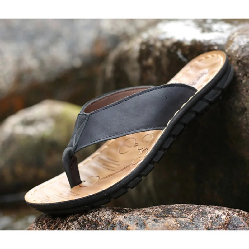 Leren herensandalen