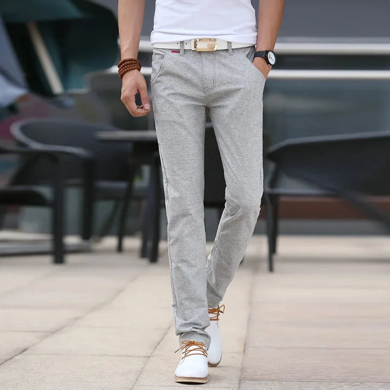 Slim Fit Linnen Broek