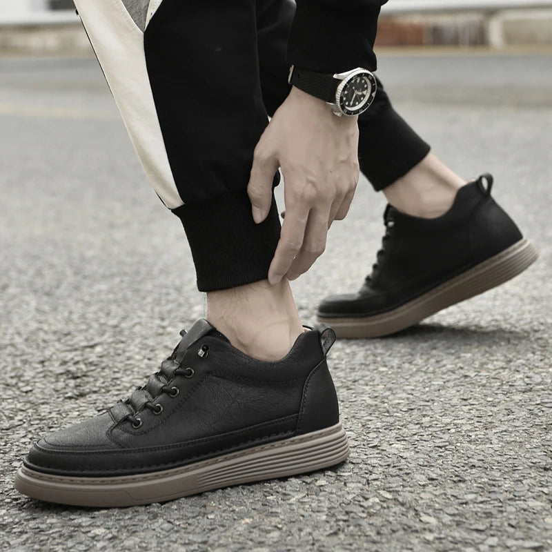 Elegante hoge leren Oxford-schoenen