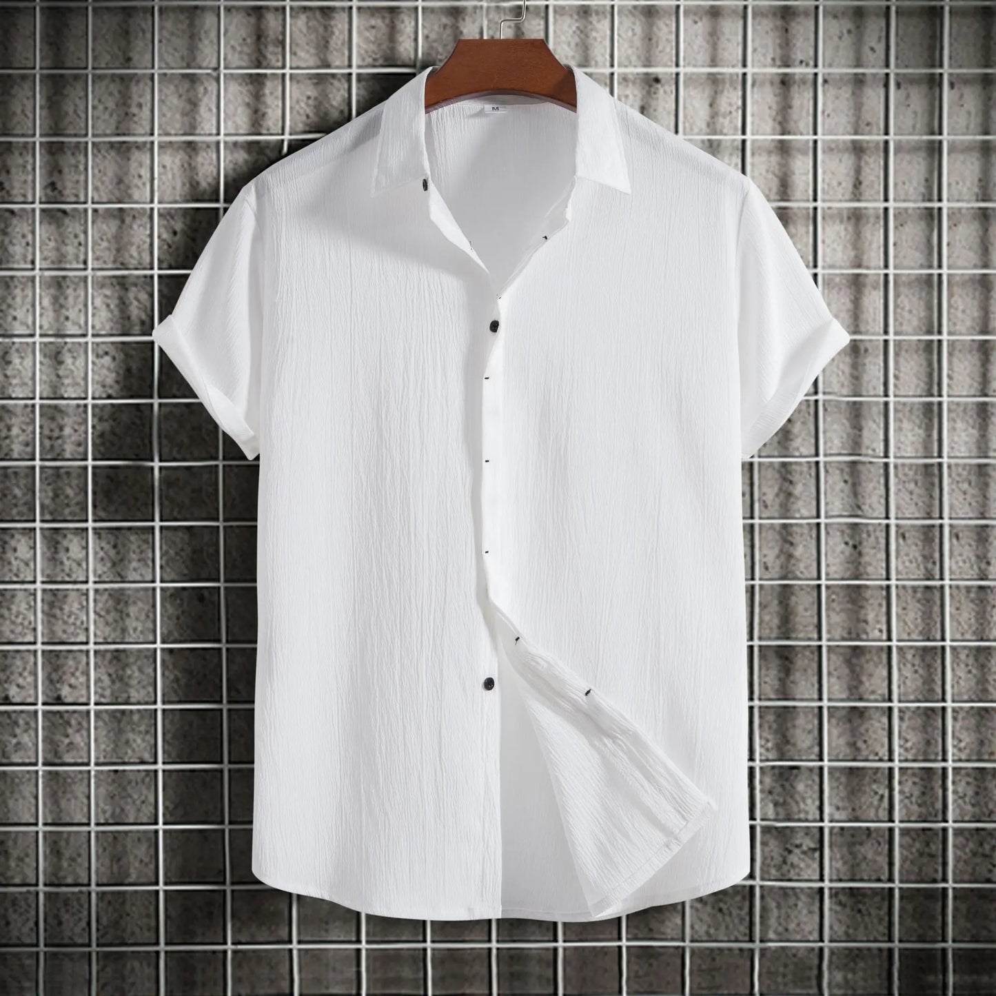 Katoen Linnen Shirt Korte Mouwen