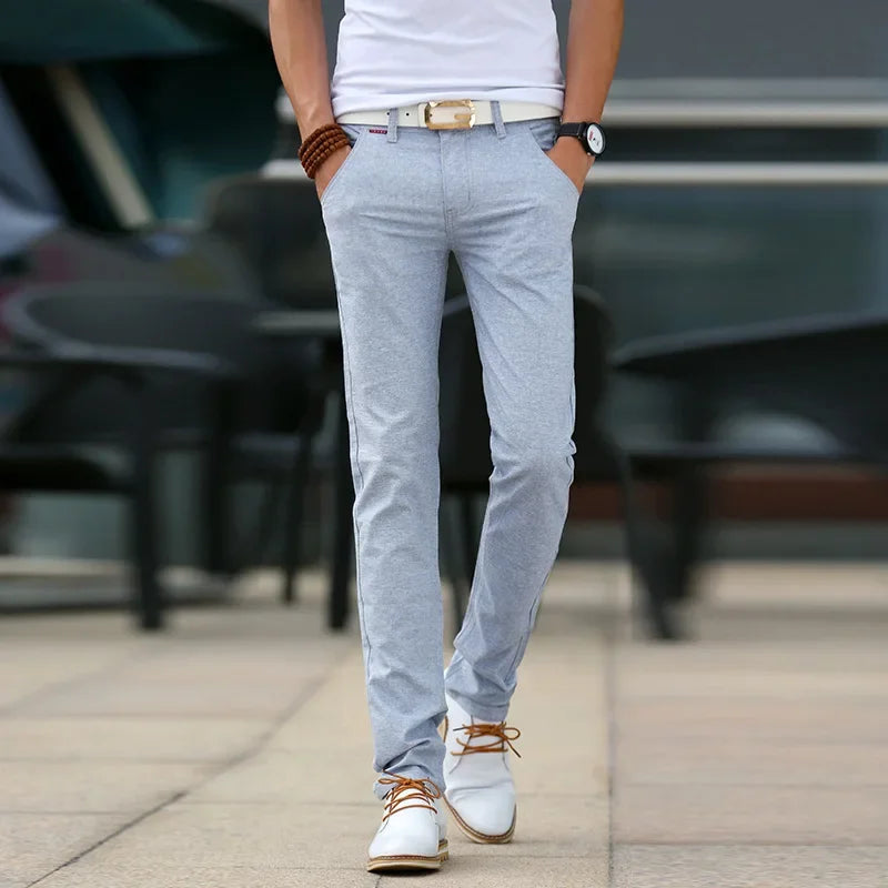 Slim Fit Linnen Broek