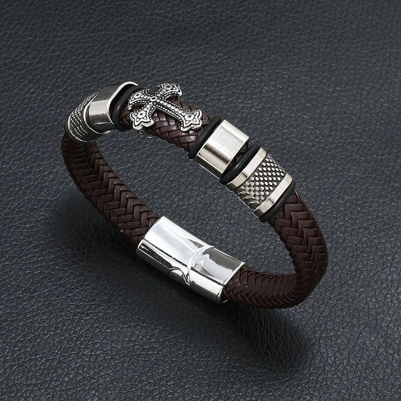 Muzikaal Symbool Leren Armband voor Mannen