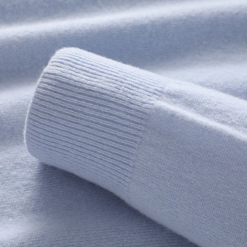 Halflange kasjmier trui met hoge kraag