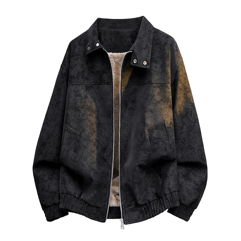 Retro fleece gevoerde jas