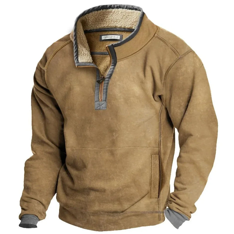 Sweater met fleece rits