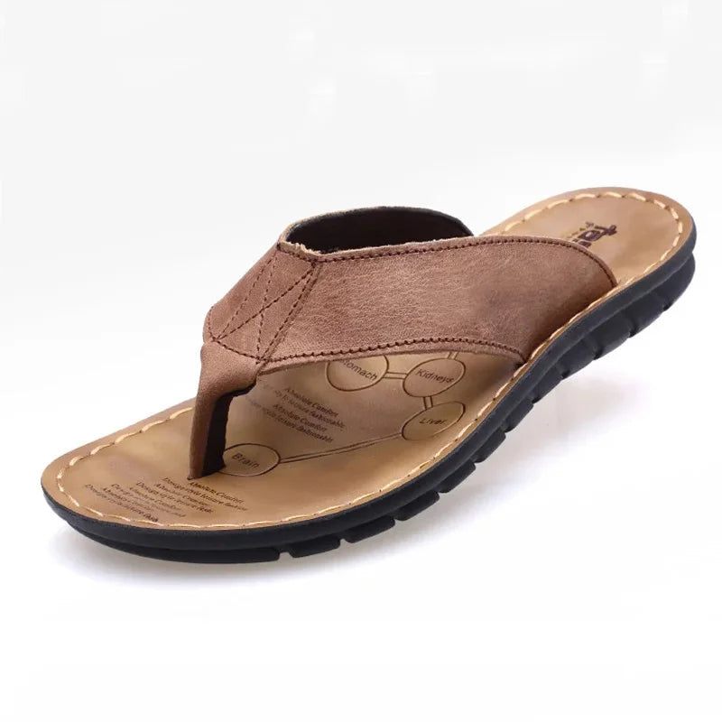 Leren herensandalen