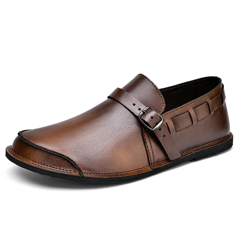 Leren Loafers met gesp