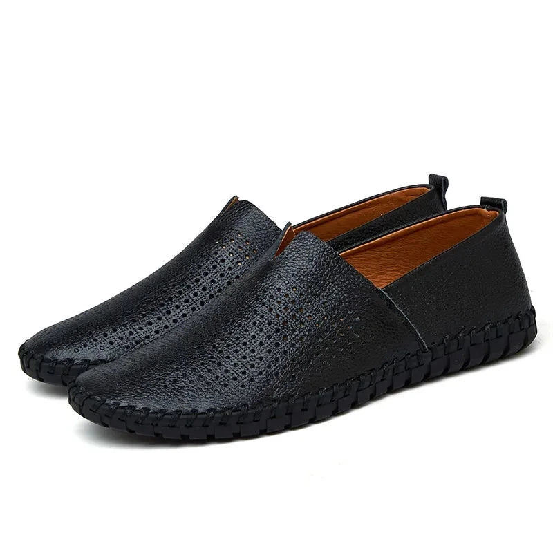Ademende leren Loafers