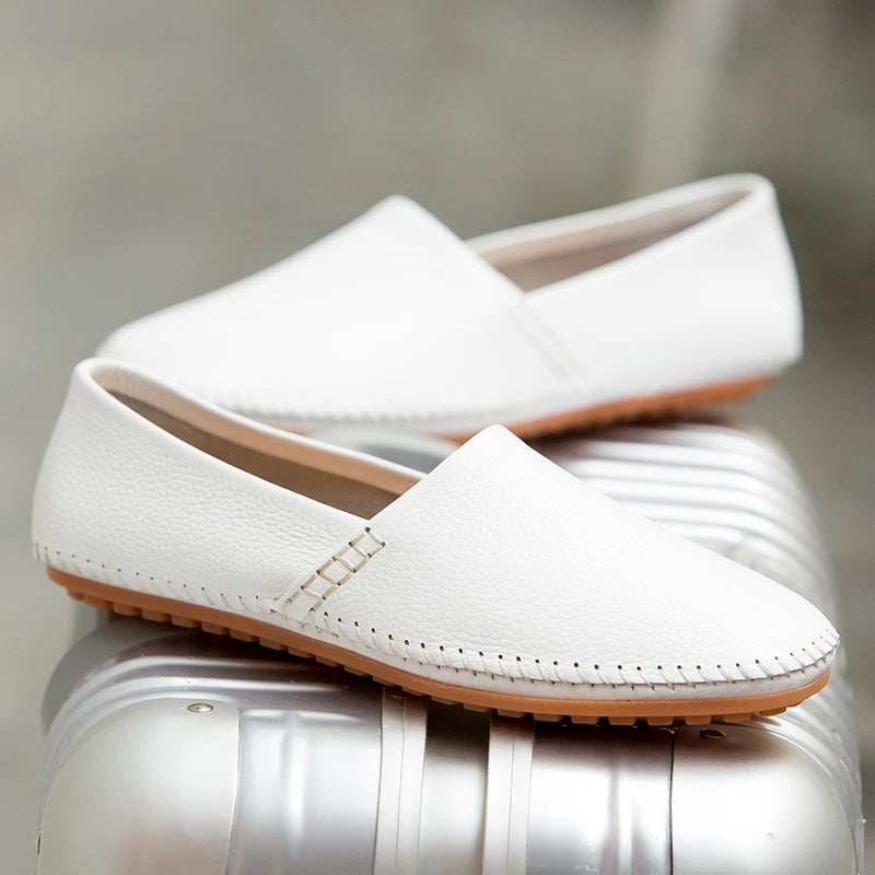 Licht leren Loafers