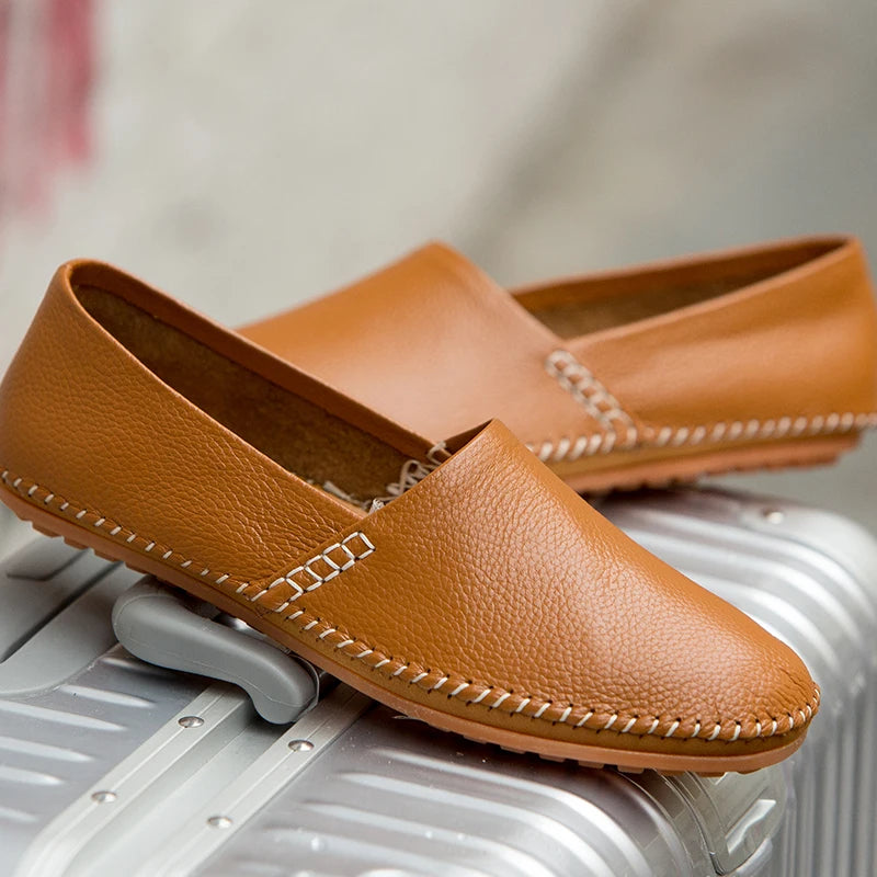 Licht leren Loafers