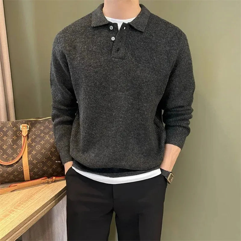 Elegante gebreide polosweater