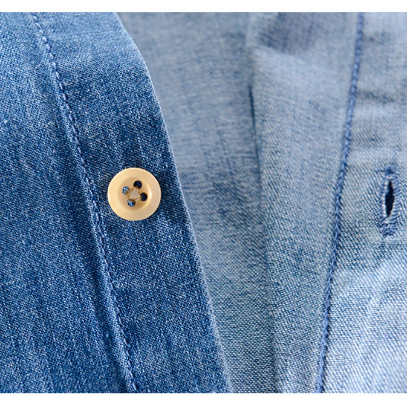 Denim shirt met korte mouwen