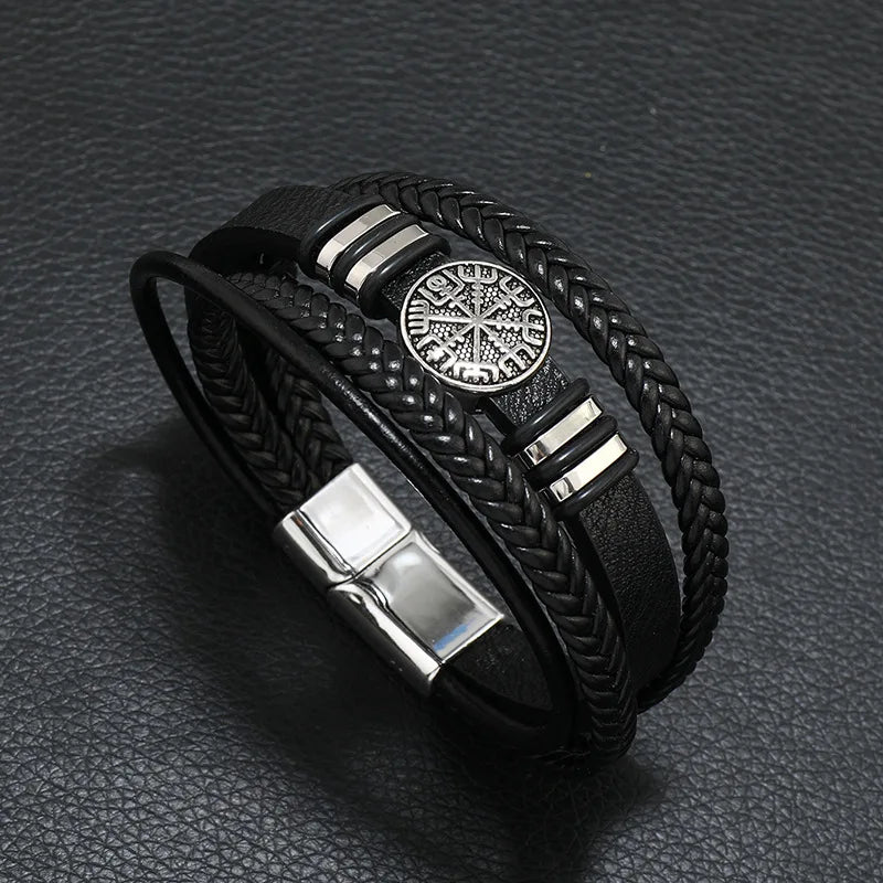 Muzikaal Symbool Leren Armband voor Mannen