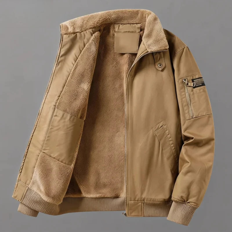 Katoenen jas met fleecevoering