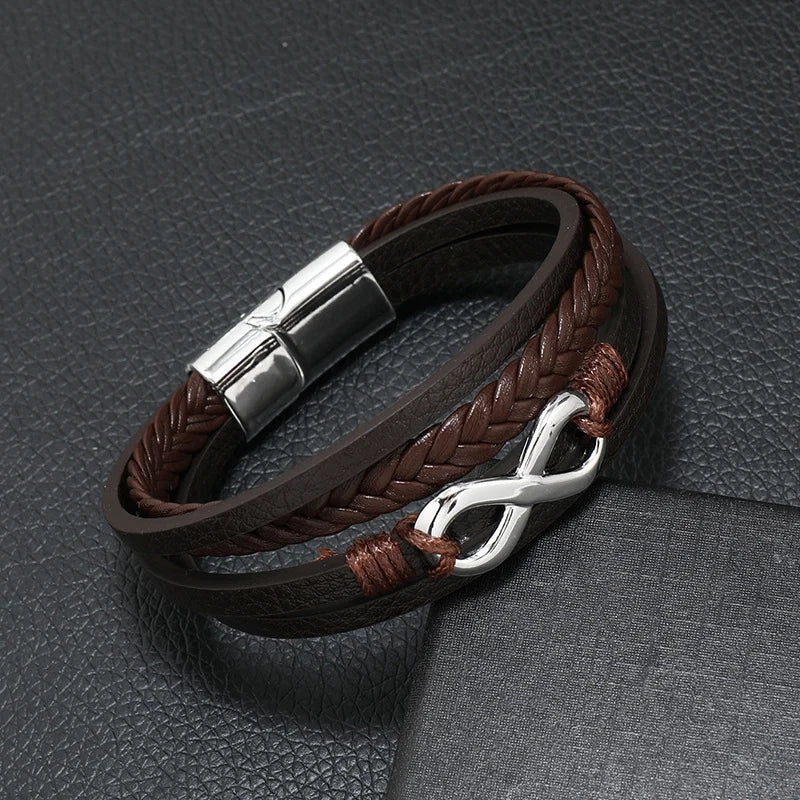 Muzikaal Symbool Leren Armband voor Mannen