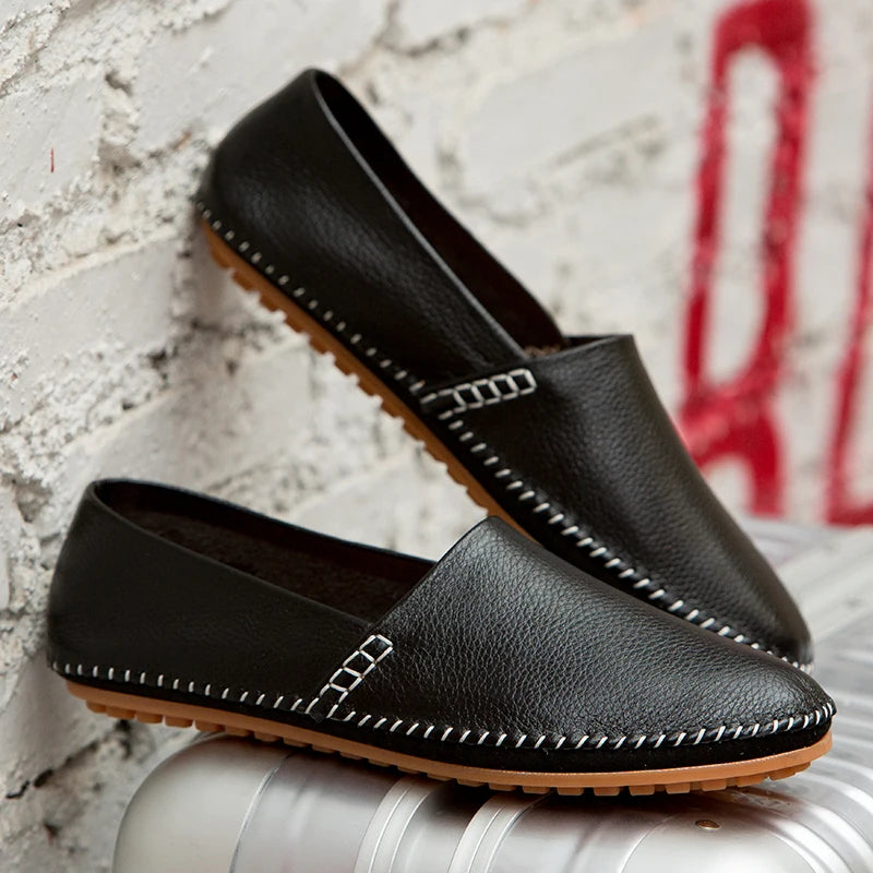 Licht leren Loafers