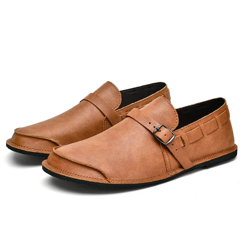 Leren Loafers met gesp