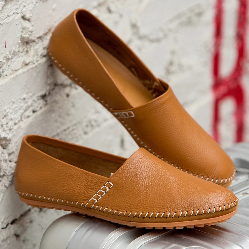 Licht leren Loafers