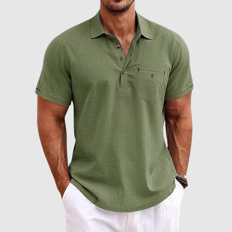 Linnen poloshirt