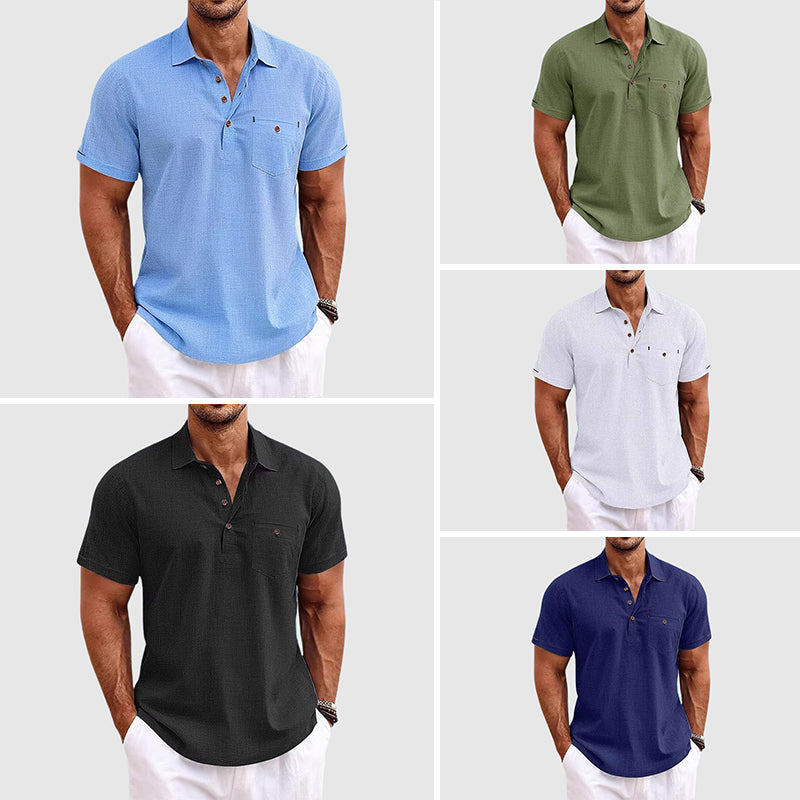 Linnen poloshirt