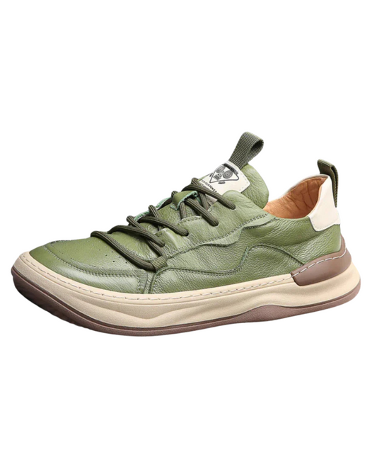 Leren schoenen met hoge zolen