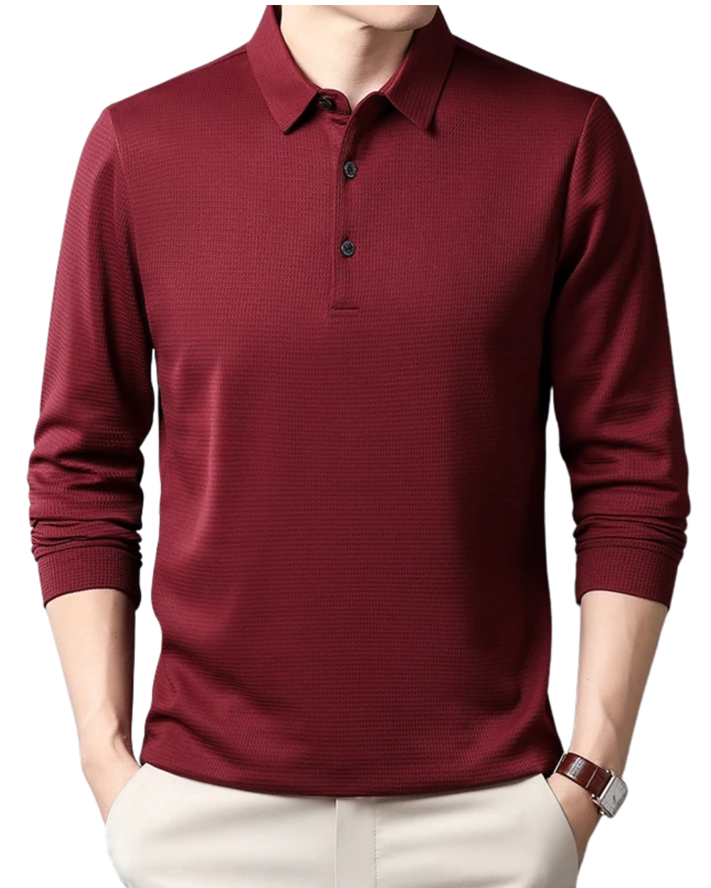 Elegant poloshirt met lange mouwen