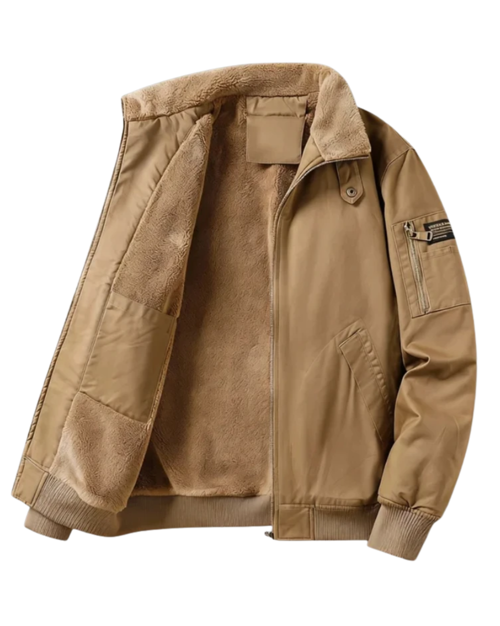 Katoenen jas met fleecevoering