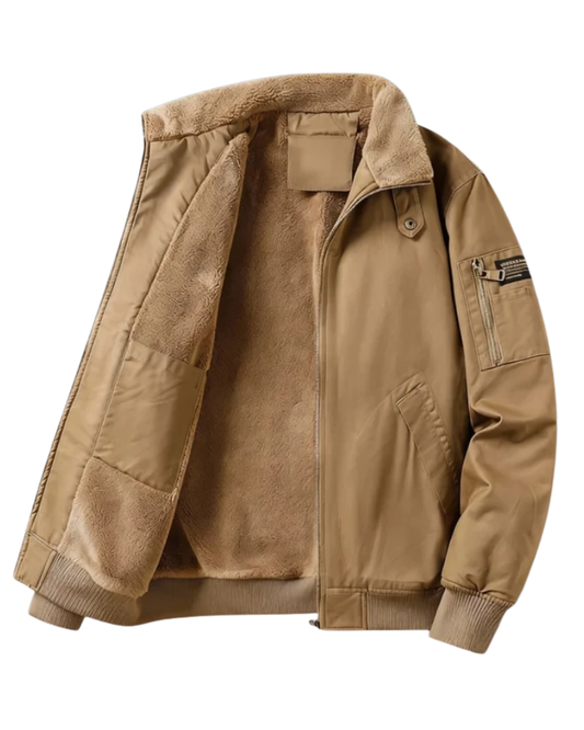 Katoenen jas met fleecevoering