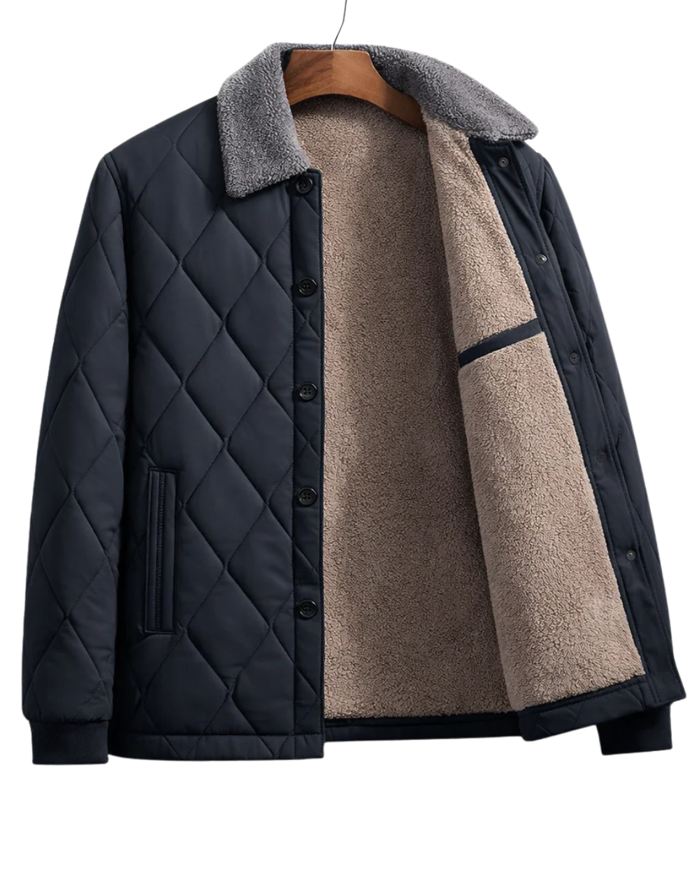 Elegant gewatteerd fleece bomberjack