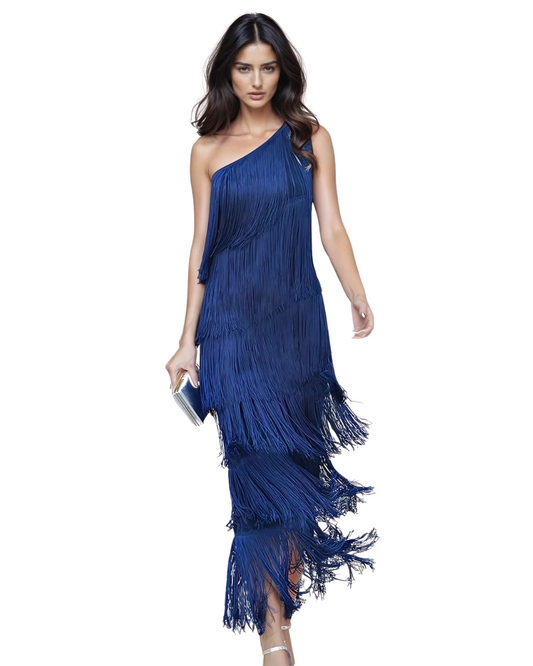 Elegante jurk met franje