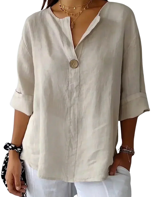 Blouse met lange V-hals