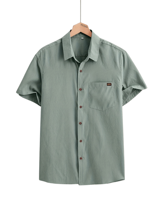Casual Katoenen Shirt Met Korte Mouwen
