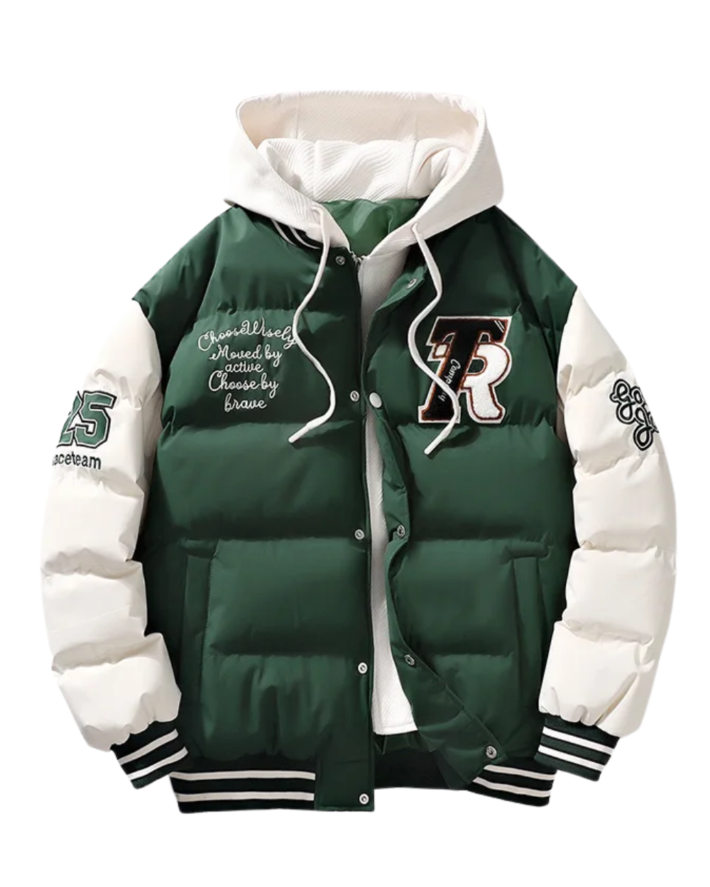 Elegante pufferjas met capuchon