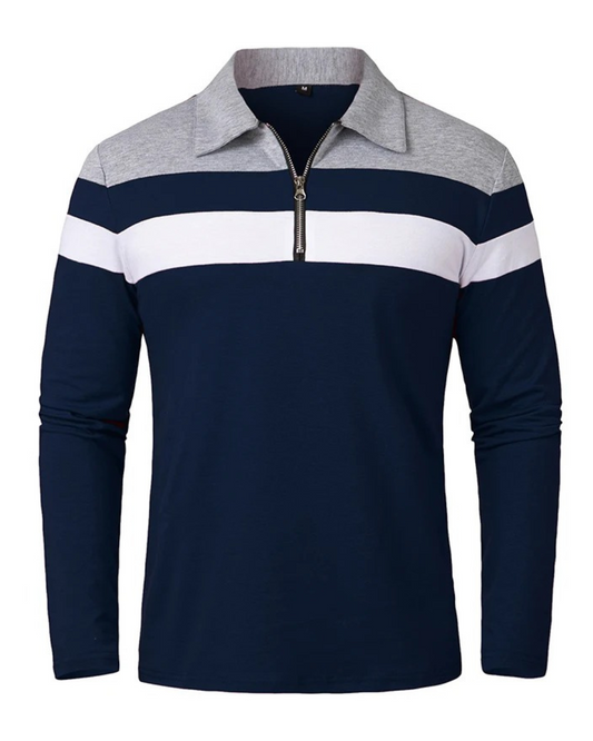 Elegante Gestreepte Sweater met Ritssluiting