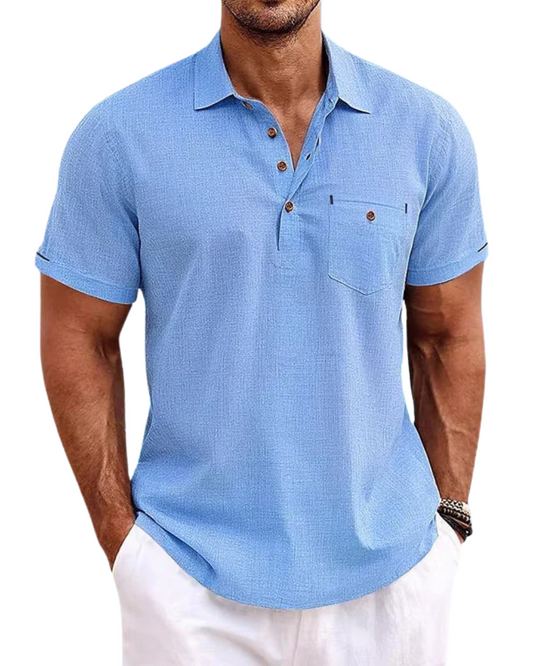 Linnen poloshirt