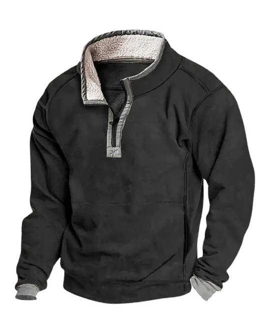 Sweater met fleece rits