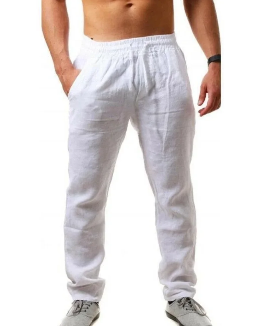 Ademende linnen broek