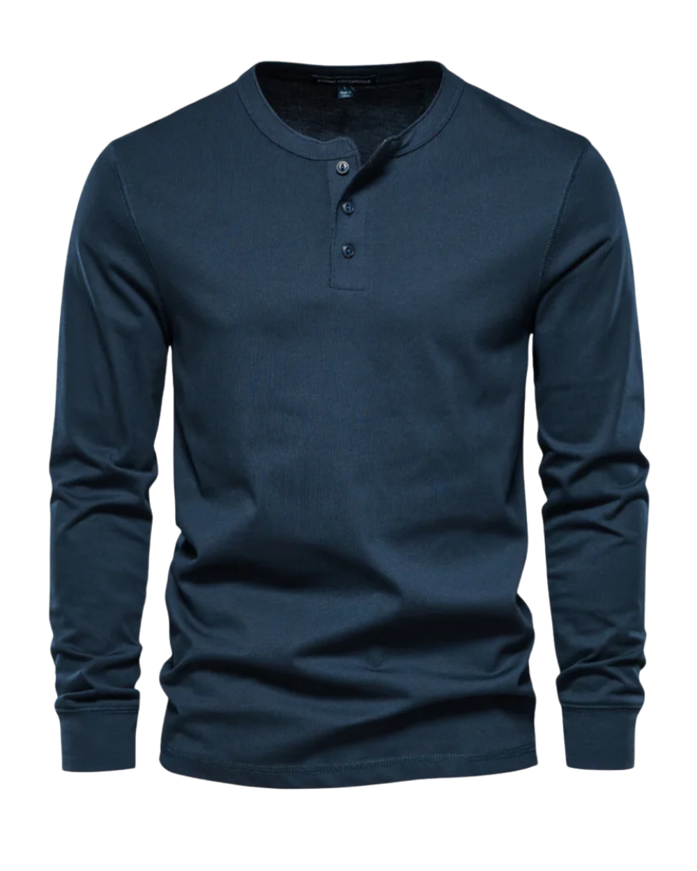 Elegante katoenen Henley met lange mouwen